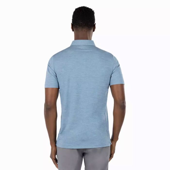 TRAVIS MATHEW Men’s Heating Up Golf Polo T-Shirt - Heather Copen Blue