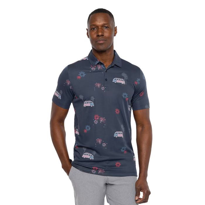 TRAVIS MATHEW Men's Firework Display Golf Polo T-Shirt - Blue Night