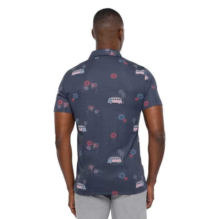 TRAVIS MATHEW Men's Firework Display Golf Polo T-Shirt - Blue Night