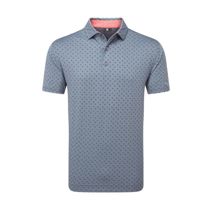 FootJoy Men's Flower Bud Foulard Golf Polo - Flint