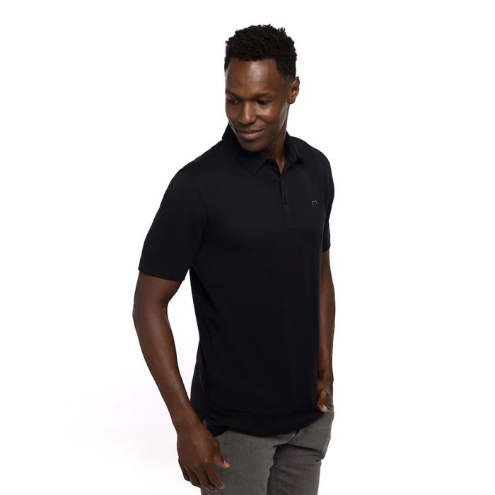 TRAVIS MATHEW Men's Tour Guide Golf Polo T-Shirt - Black