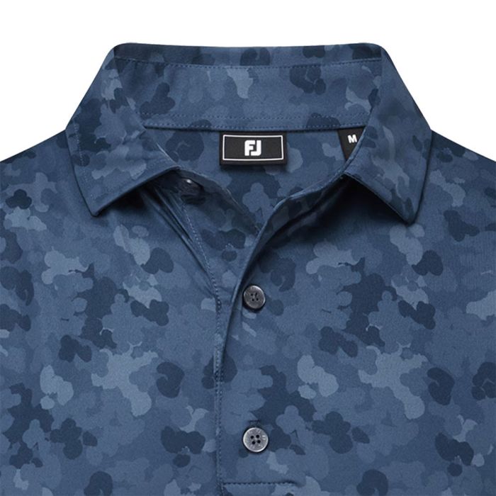 FootJoy Men's Leaf Camo Lisle Polo - Dark Denim