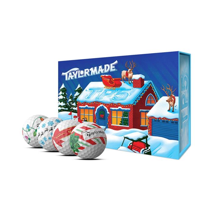 Taylormade TP5 Pix Stripe Holiday Golf Balls - White