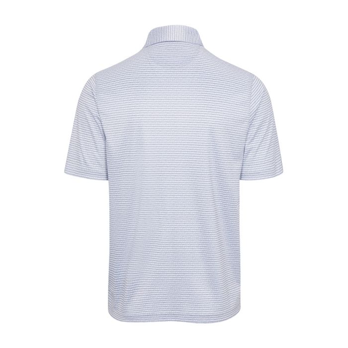 GREG NORMAN Men's Microlux Fin Stripe Golf Polo T-Shirt - White