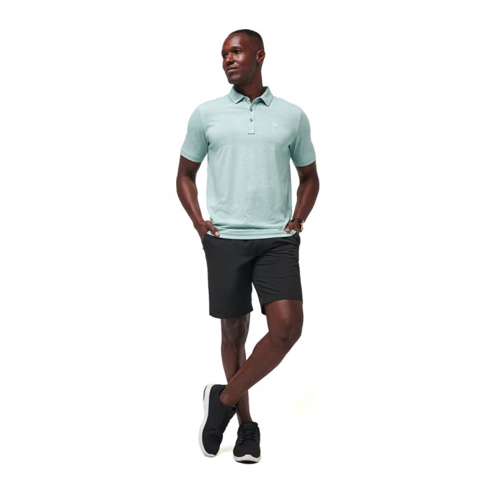 TRAVIS MATHEW Men's The Zinna Golf Polo T-Shirt - Heather Beryl Green