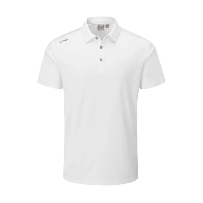 PING Men's Lindum Golf Polo T-Shirt - White (US Sizes)