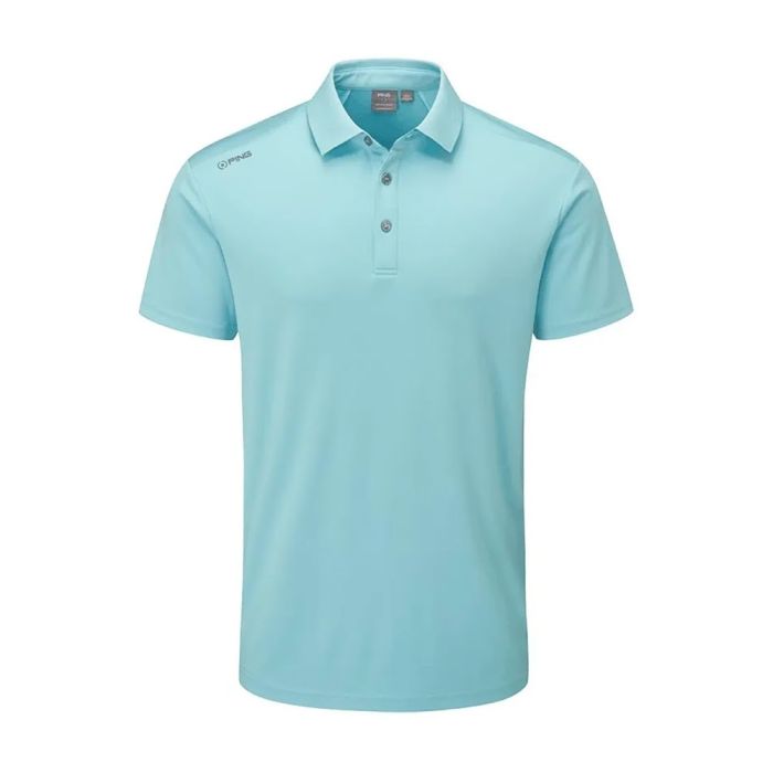 PING Men's Lindum Golf Polo T-Shirt - Sky Blue (US Sizes)