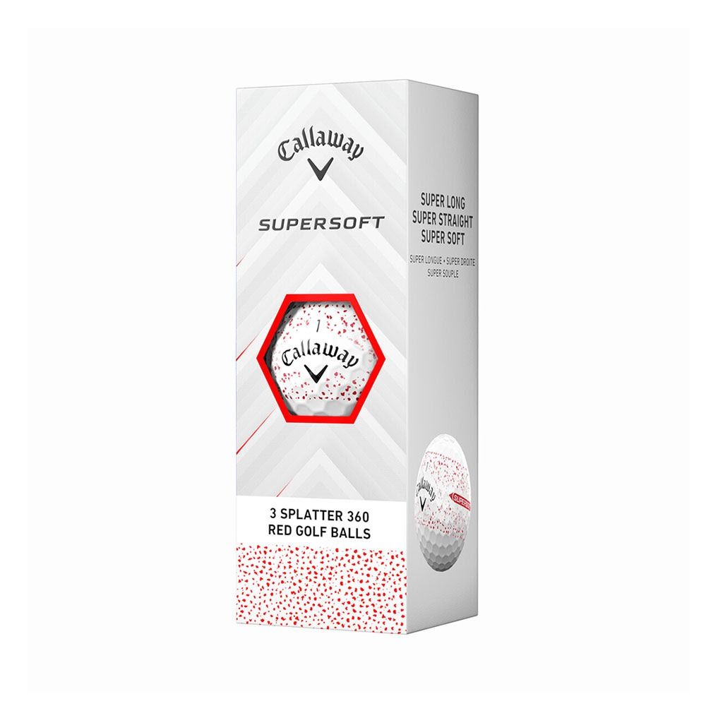 Callaway Supersoft Splatter 360 Golf Balls - White/Red