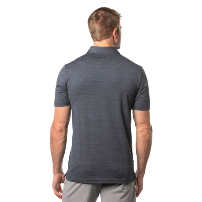 TRAVIS MATHEW Men's The Heater Golf Polo T-Shirt - Vintage Indigo/Black