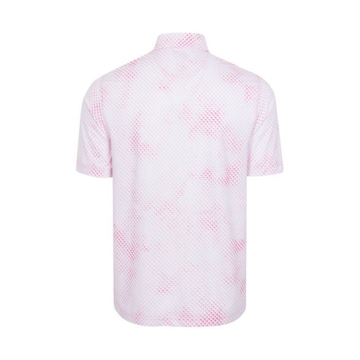 GREG NORMAN Men's Digital Fin Ultra-Stretch Polo - White Pink