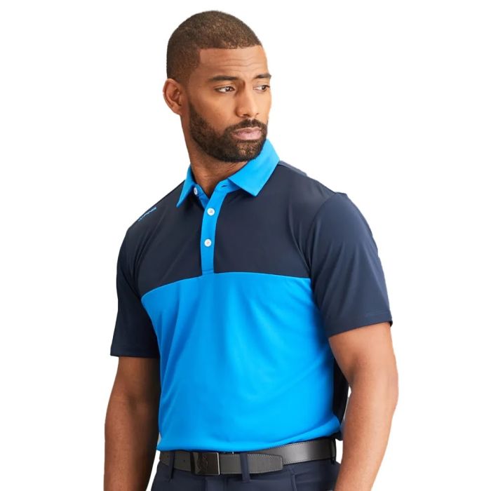 PING Men's Bodi Colour Block Golf Polo T-Shirt - Blue 24/Navy (US Sizes)
