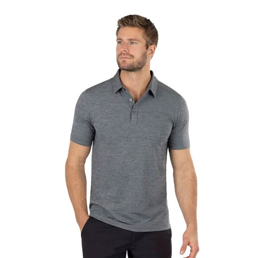 TRAVIS MATHEW Men’s Heating Up Golf Polo T-Shirt - Heather Grey