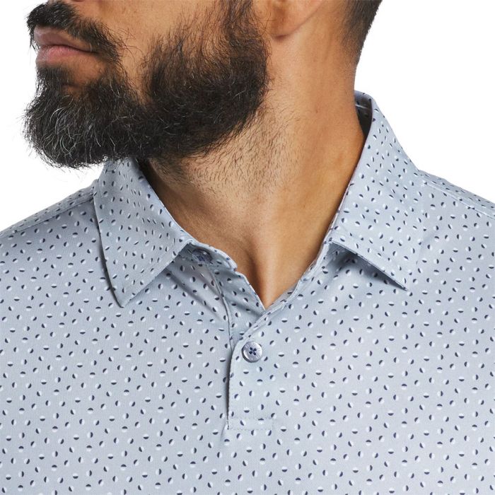 FootJoy Men's Bounce Print Lisle Polo - Grey