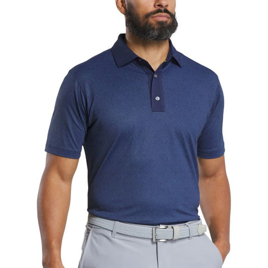 FootJoy Men's Tonal Texture Print Pique Polo - Navy
