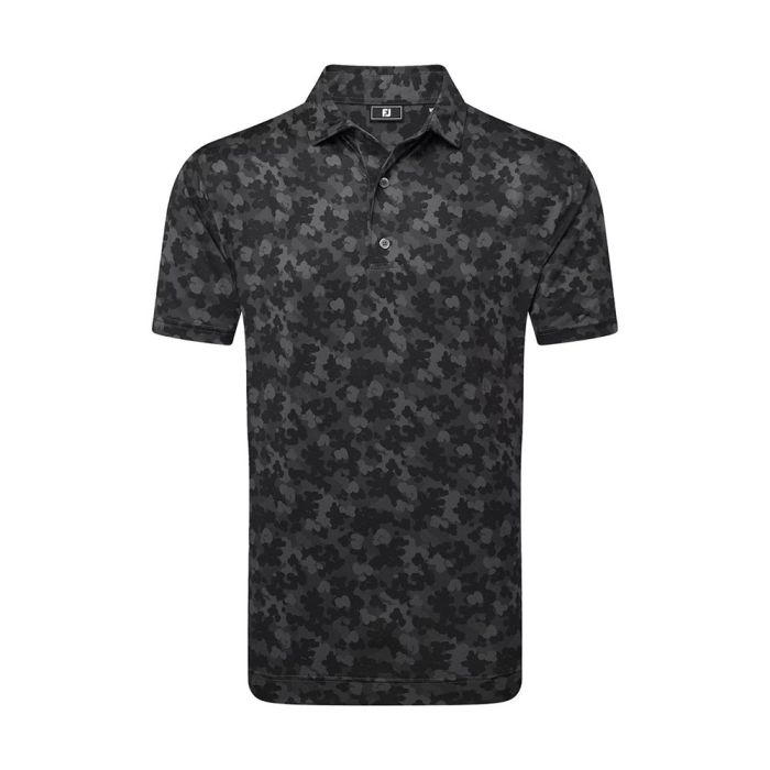 FootJoy Men's Leaf Camo Lisle Polo - Black