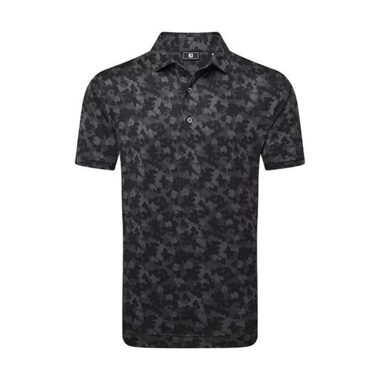 FootJoy Men's Leaf Camo Lisle Polo - Black