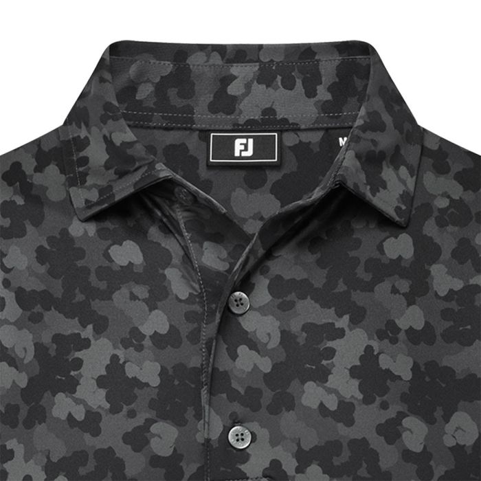 FootJoy Men's Leaf Camo Lisle Polo - Black