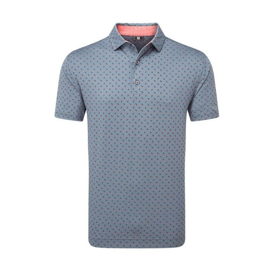 FootJoy Men's Flower Bud Foulard Golf Polo - Flint