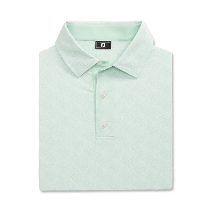 FootJoy Men's Speckle Print Lisle Polo - Pistachio/White