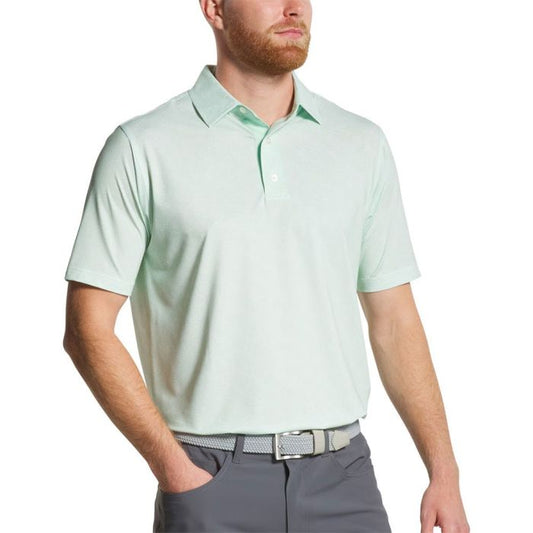 FootJoy Men's Speckle Print Lisle Polo - Pistachio/White