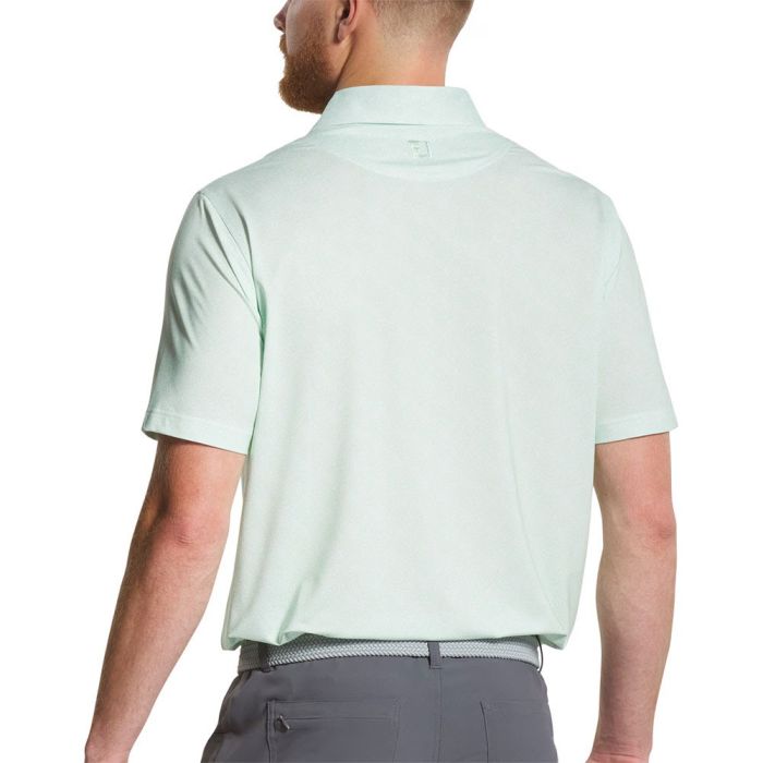 FootJoy Men's Speckle Print Lisle Polo - Pistachio/White