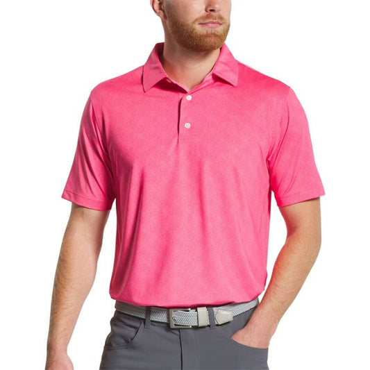 FootJoy Men's Speckle Print Lisle Polo - Pink Lemonade