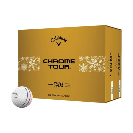 Callaway Chrome Tour Holiday Double Dozen Triple Track Golf Balls - White