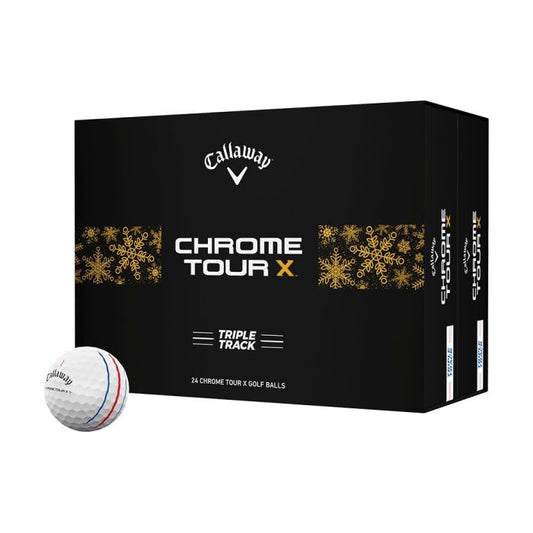Callaway Chrome Tour X Holiday Double Dozen Triple Track Golf Balls - White