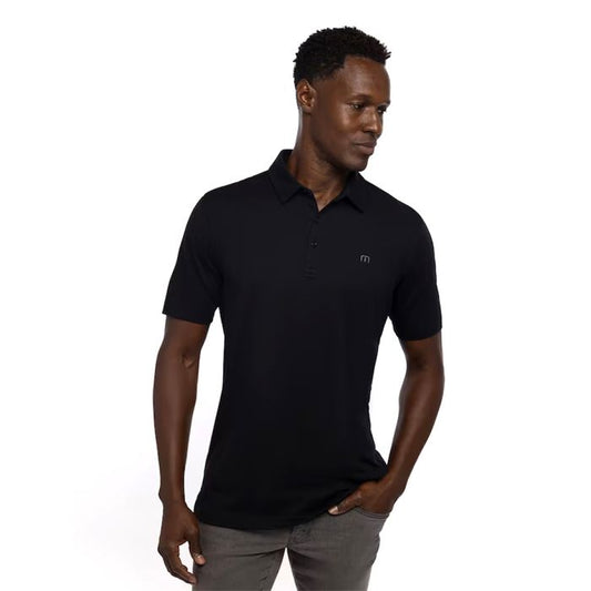TRAVIS MATHEW Men's Tour Guide Golf Polo T-Shirt - Black