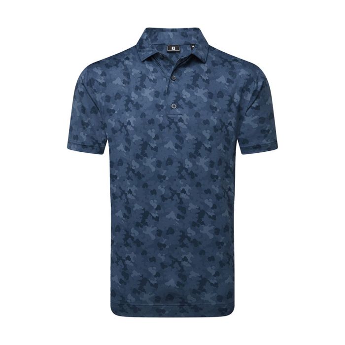 FootJoy Men's Leaf Camo Lisle Polo - Dark Denim