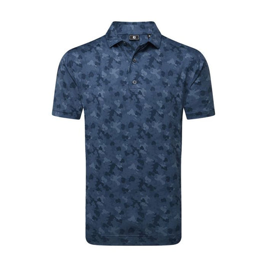 FootJoy Men's Leaf Camo Lisle Polo - Dark Denim