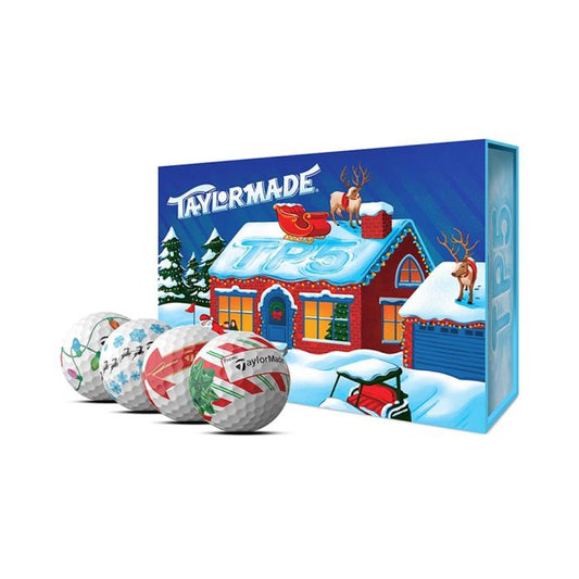 Taylormade TP5 Pix Stripe Holiday Golf Balls - White