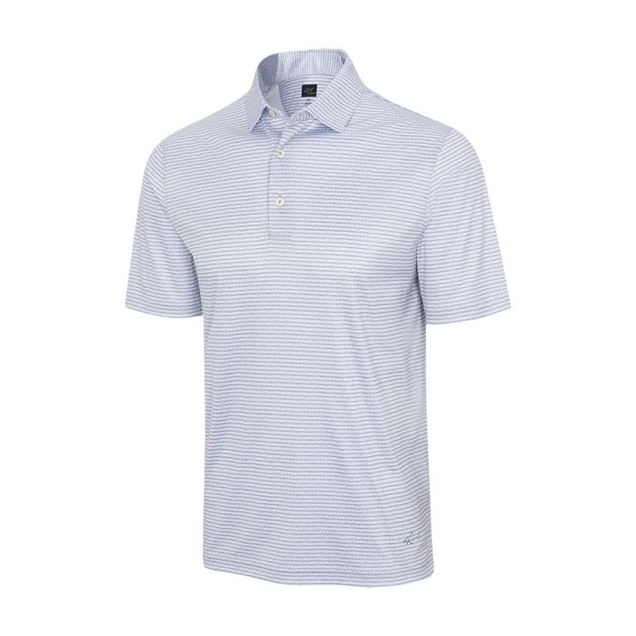 GREG NORMAN Men's Microlux Fin Stripe Golf Polo T-Shirt - White