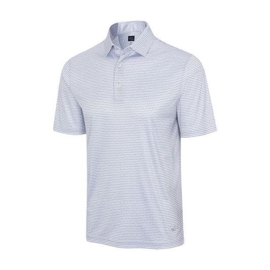 GREG NORMAN Men's Microlux Fin Stripe Golf Polo T-Shirt - White