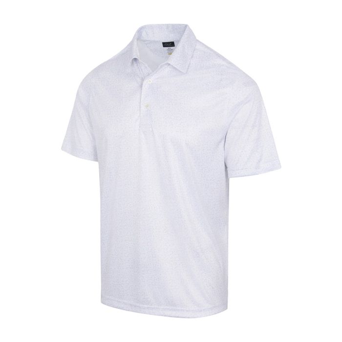 GREG NORMAN Men's ML75 Recycled Microlux Boomerang Golf Polo T-Shirt - White