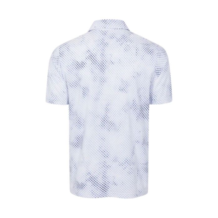 Greg Norman Men's Digital Fin Ultra-Stretch Polo - White/Trpc Navy
