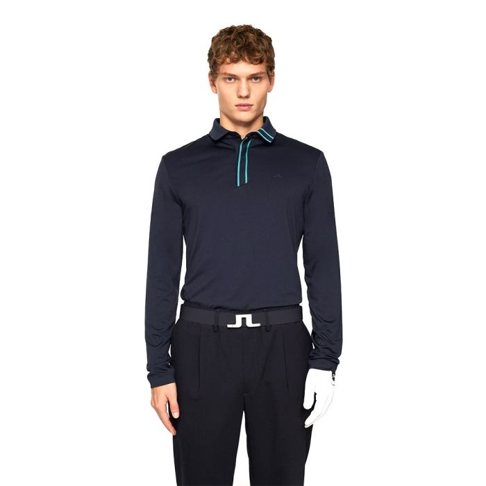 J Lindeberg Men's JL X Glenmuir Viktor Long Sleeve Golf Polo T-shirt - JL Navy (US Sizes)