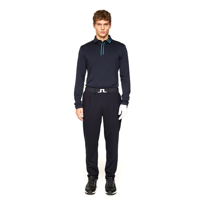 J Lindeberg Men's JL X Glenmuir Viktor Long Sleeve Golf Polo T-shirt - JL Navy (US Sizes)
