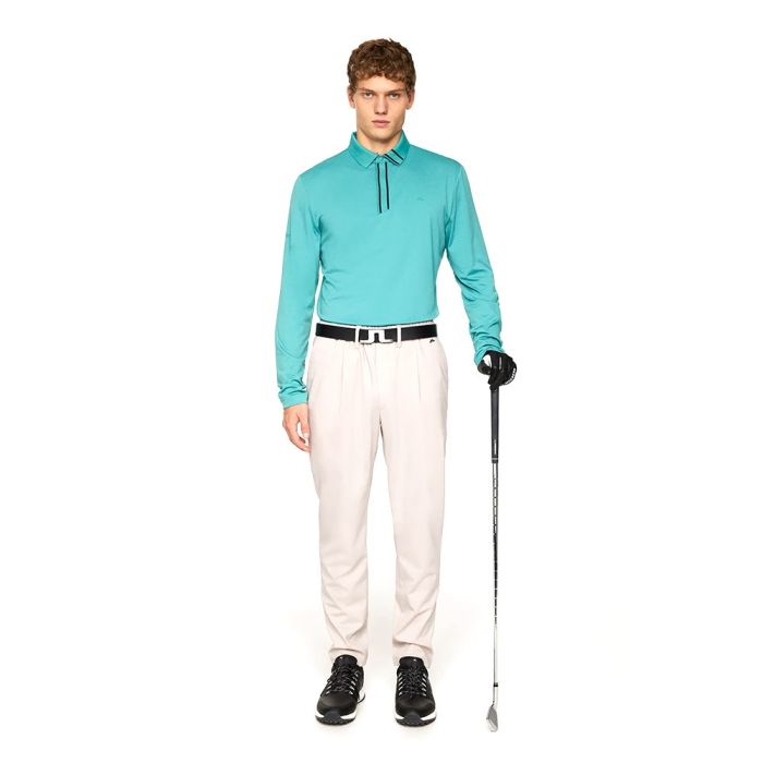 J Lindeberg Men's JL X Glenmuir Viktor Long Sleeve Golf Polo T-shirt - Teal (US Sizes)