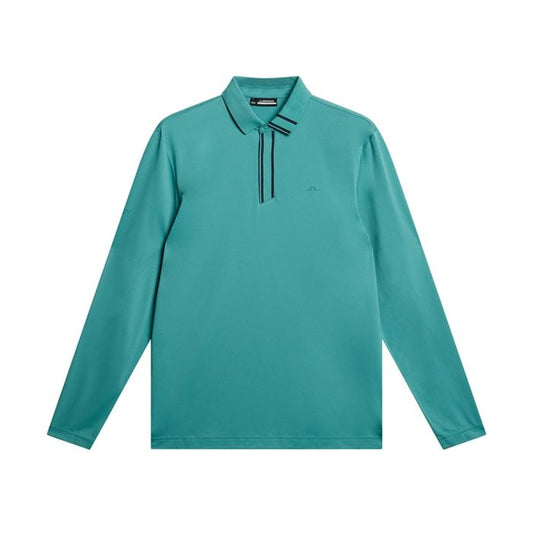 J Lindeberg Men's JL X Glenmuir Viktor Long Sleeve Golf Polo T-shirt - Teal (US Sizes)