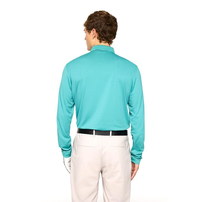 J Lindeberg Men's JL X Glenmuir Viktor Long Sleeve Golf Polo T-shirt - Teal (US Sizes)