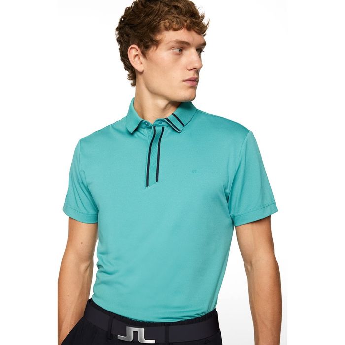 J Lindeberg Men's JL X Glenmuir Viktor Golf Polo T-shirt - Teal (Us Sizes)