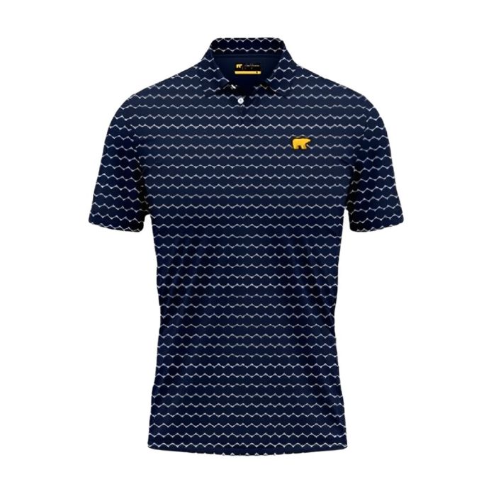 Jack Nicklaus Men's Printed Golf Polo - Fuzzy Navy Blue