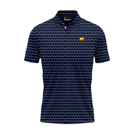 Jack Nicklaus Men's Printed Golf Polo - Fuzzy Navy Blue