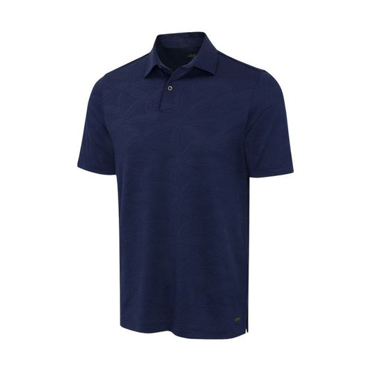 Greg Norman Men's Shark Wave Jacquard Polo - Navy