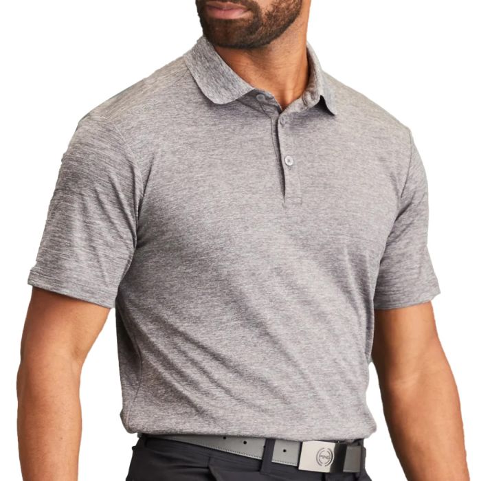 PING Men's Lindum Golf Polo T-Shirt - Charcoal Marl (US Sizes)