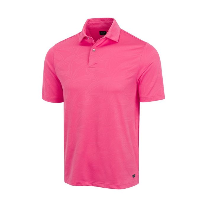 Greg Norman Men's Shark Wave Jacquard Polo - Pink