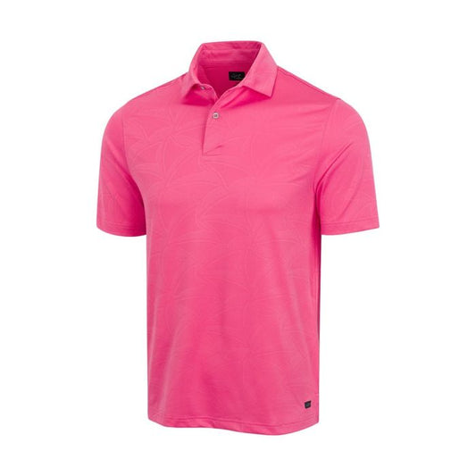 Greg Norman Men's Shark Wave Jacquard Polo - Pink