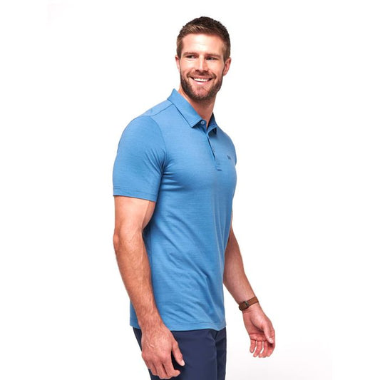 TRAVIS MATHEW Men's The Heater Golf Polo T-Shirt - Stellar Blue