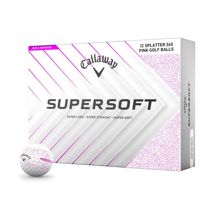 Callaway Supersoft Splatter 360 Golf Balls - White/Pink